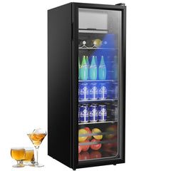 COTLIN 4.8 Cu ft Mini Beverage Refrigerator with Glass Door, 155 Can Capacity, Drink Fridge