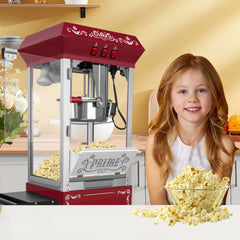 Commercial Popcorn Machine, 10 Oz Kettle, Popcorn Maker Machine Cart 850W Red