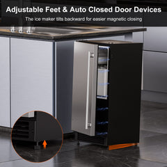 COTLIN 15" 22LBS/24H Built-in Stainless Steel Crescent Ice Maker IMC25BI