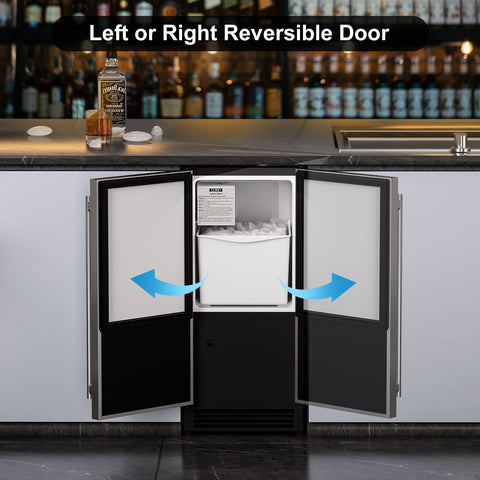 COTLIN 15" 22LBS/24H Built-in Stainless Steel Crescent Ice Maker IMC25BI