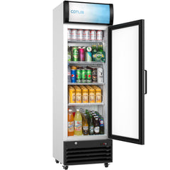 COTLIN 21" 9 Cu.Ft. LED Dual-pane Glass Door ‎Coated Steel Upright Display Beverage Cooler WX-P255