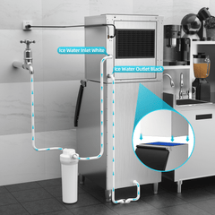 COTLIN 22" 300LBS/24H Adjustable Ice Cube Thickness Air Cooled Stainless Steel  Commercial Ice Maker T50A