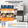 COTLIN 22" 400LBS/24H Adjustable Ice Cube Thickness Air Cooled Stainless Steel Commercial Ice Maker T60A