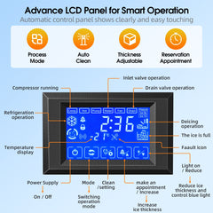 COTLIN 22" 400LBS/24H Adjustable Ice Cube Thickness Air Cooled Stainless Steel Commercial Ice Maker T60A