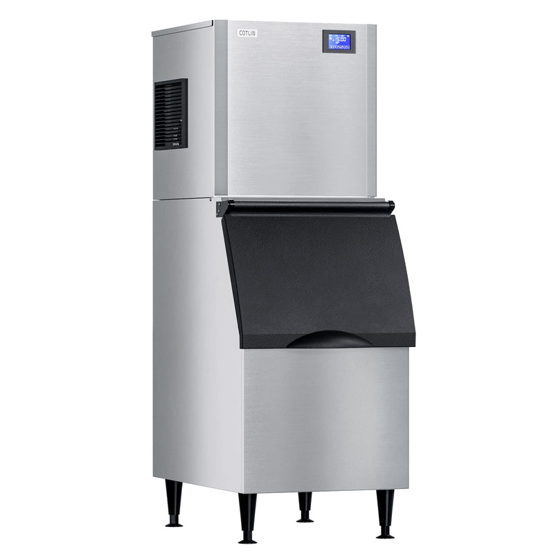 COTLIN 23" 450LBS/24H SECOP Compressor Air Cooled Stainless Steel Commercial Ice Maker L400