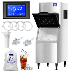 COTLIN 23" 450LBS/24H SECOP Compressor Air Cooled Stainless Steel Commercial Ice Maker L400