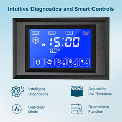 COTLIN 23" 450LBS/24H SECOP Compressor Air Cooled Stainless Steel Commercial Ice Maker L400