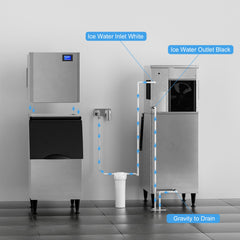 COTLIN 23" 450LBS/24H SECOP Compressor Air Cooled Stainless Steel Commercial Ice Maker L400