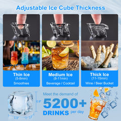 COTLIN 23" 550LBS/24H SECOP Compressor Air Cooled Stainless Steel Commercial Ice Maker L500