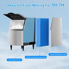 COTLIN 23" 550LBS/24H SECOP Compressor Air Cooled Stainless Steel Commercial Ice Maker L500