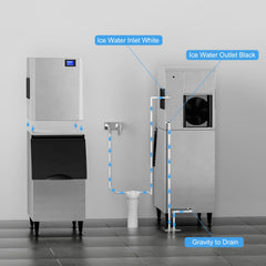 COTLIN 23" 550LBS/24H SECOP Compressor Air Cooled Stainless Steel Commercial Ice Maker L500