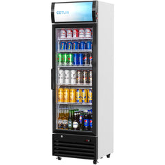 COTLIN 24" 12.5 Cu.Ft. LED Dual-pane Glass Door ‎Coated Steel Upright Display Beverage Cooler WX-P354