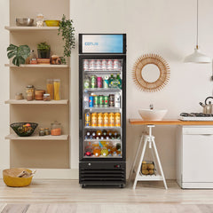 COTLIN 24" 12.5 Cu.Ft. LED Dual-pane Glass Door ‎Coated Steel Upright Display Beverage Cooler WX-P354