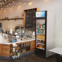 COTLIN 24" 12.5 Cu.Ft. LED Dual-pane Glass Door ‎Coated Steel Upright Display Beverage Cooler WX-P354