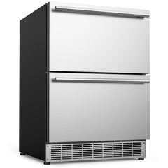 COTLIN 24" 4.9 Cu.Ft. Double Drawer Stainless Steel Refrigerator HX-160DDR