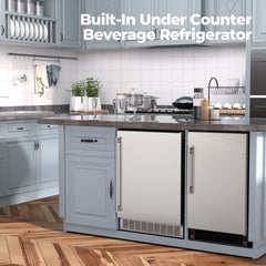 COTLIN 24" 5.4 Cu.Ft. Built-in Stainless Steel Beverage Fridge HX-160BR