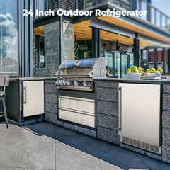 COTLIN 24" 5.4 Cu.Ft. Built-in Stainless Steel Beverage Fridge HX-160BR