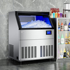 COTLIN 26" 200LBS/24H Air Cooled Freestanding Stainless Steel Undercounter Ice Maker P518A