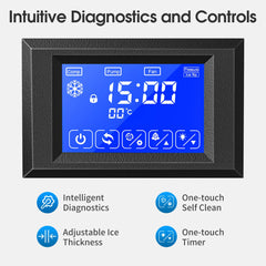 COTLIN 26" 200LBS/24H Air Cooled Freestanding Stainless Steel Undercounter Ice Maker P518A