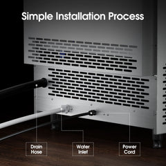 COTLIN 26" 200LBS/24H Air Cooled Freestanding Stainless Steel Undercounter Ice Maker P518A