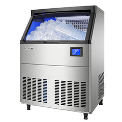 COTLIN 26" 320LBS/24H Air Cooled Freestanding Stainless Steel Undercounter Ice Maker P818A