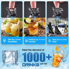 COTLIN 26" 320LBS/24H Air Cooled Freestanding Stainless Steel Undercounter Ice Maker P818A