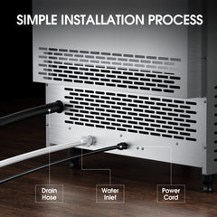 COTLIN 26" 320LBS/24H Air Cooled Freestanding Stainless Steel Undercounter Ice Maker P818A