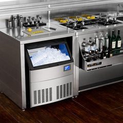 COTLIN 26" 320LBS/24H Air Cooled Freestanding Stainless Steel Undercounter Ice Maker P818A
