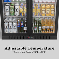 COTLIN 36" 7.4 Cu.Ft. Adjustable Temperature Controller Coated Steel Beverage Bar Cooler WX-209
