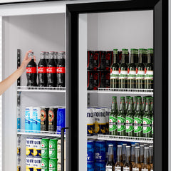 COTLIN 53" 45 Cu.Ft. LED Dual-pane Glass Door ‎Coated Steel Upright Display Beverage Cooler WX-49DR