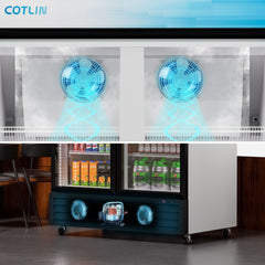 COTLIN 53" 45 Cu.Ft. LED Dual-pane Glass Door ‎Coated Steel Upright Display Beverage Cooler WX-49DR