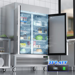 COTLIN 54" 49 Cu.Ft. Constant Temperature Air Cooled Stainless Steel Commercial Refrigerators WX-49CR