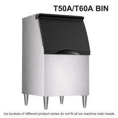 COTLIN 22" 300LBS/24H Adjustable Ice Cube Thickness Air Cooled Stainless Steel  Commercial Ice Maker T50A