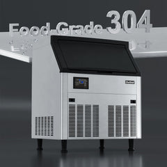 OUTBID 26" 200LBS/24H Air Cooled Freestanding Stainless Steel Undercounter Ice Machine with 90 LBS Bin UIM516