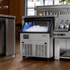 OUTBID 26" 200LBS/24H Air Cooled Freestanding Stainless Steel Undercounter Ice Machine with 90 LBS Bin UIM516