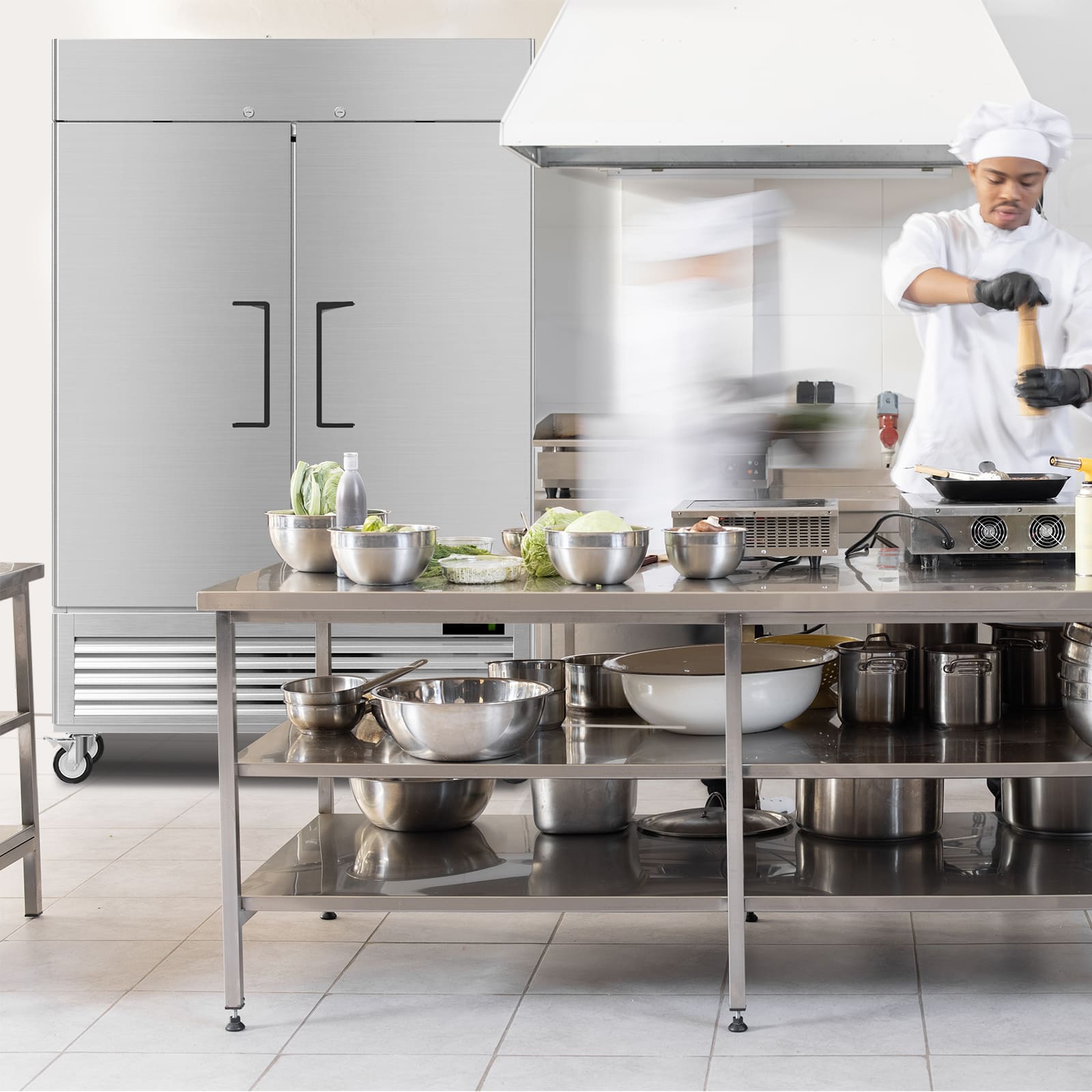 OUTBID 54" 49 Cu.Ft. Constant Temperature Air Cooled Stainless Steel Commercial Freezer WX-49RF