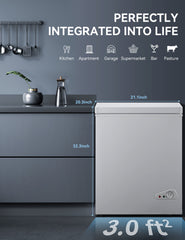 5.0 Cu.ft Small Chest Freezer Deep Freezer with Removable Basket and Defrost Water Drain